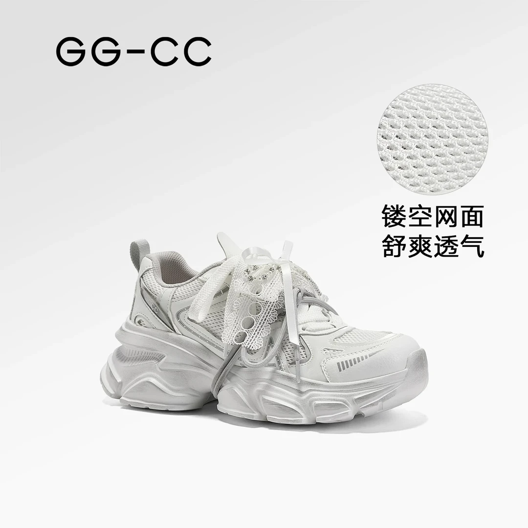 【星源物种】GGCC2025秋季新款潮流复古做旧老爹鞋女芭蕾风休闲鞋