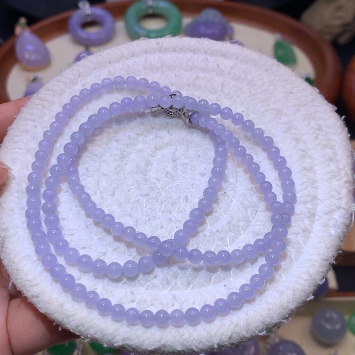 翡翠颈饰未镶嵌冰胶紫颈链