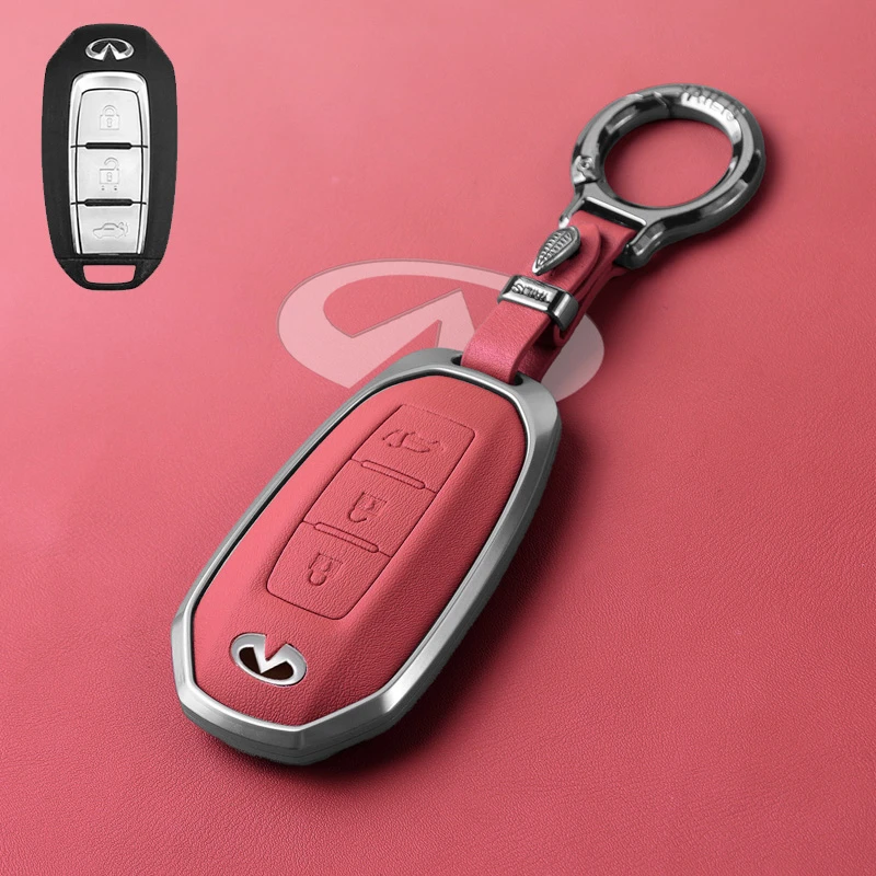 【56】英菲尼迪q50l钥匙套二代qx50改装qx60汽车q70l用品车标壳扣包