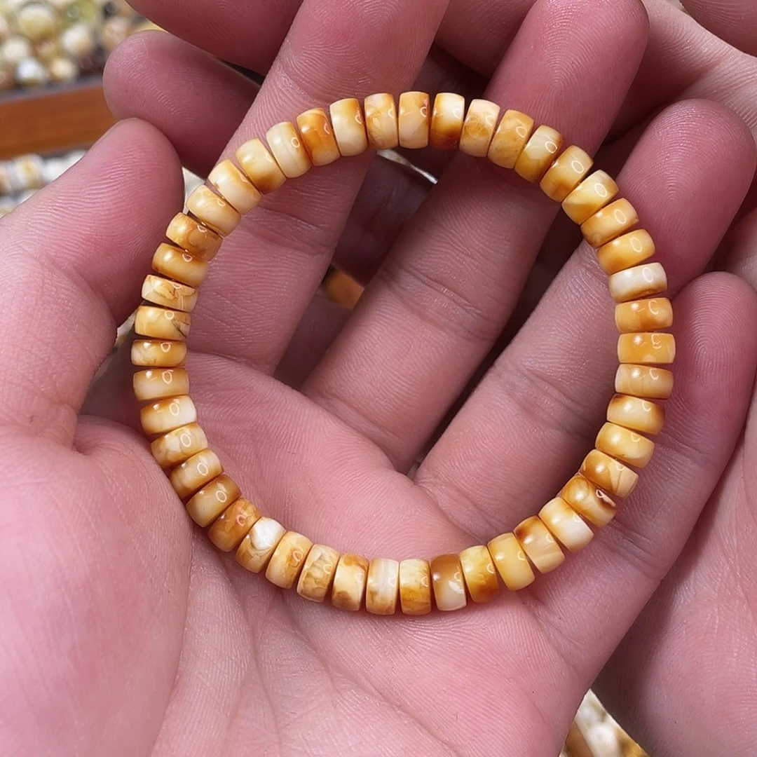 琥珀未镶嵌珠宝奇石7mm药片手手串