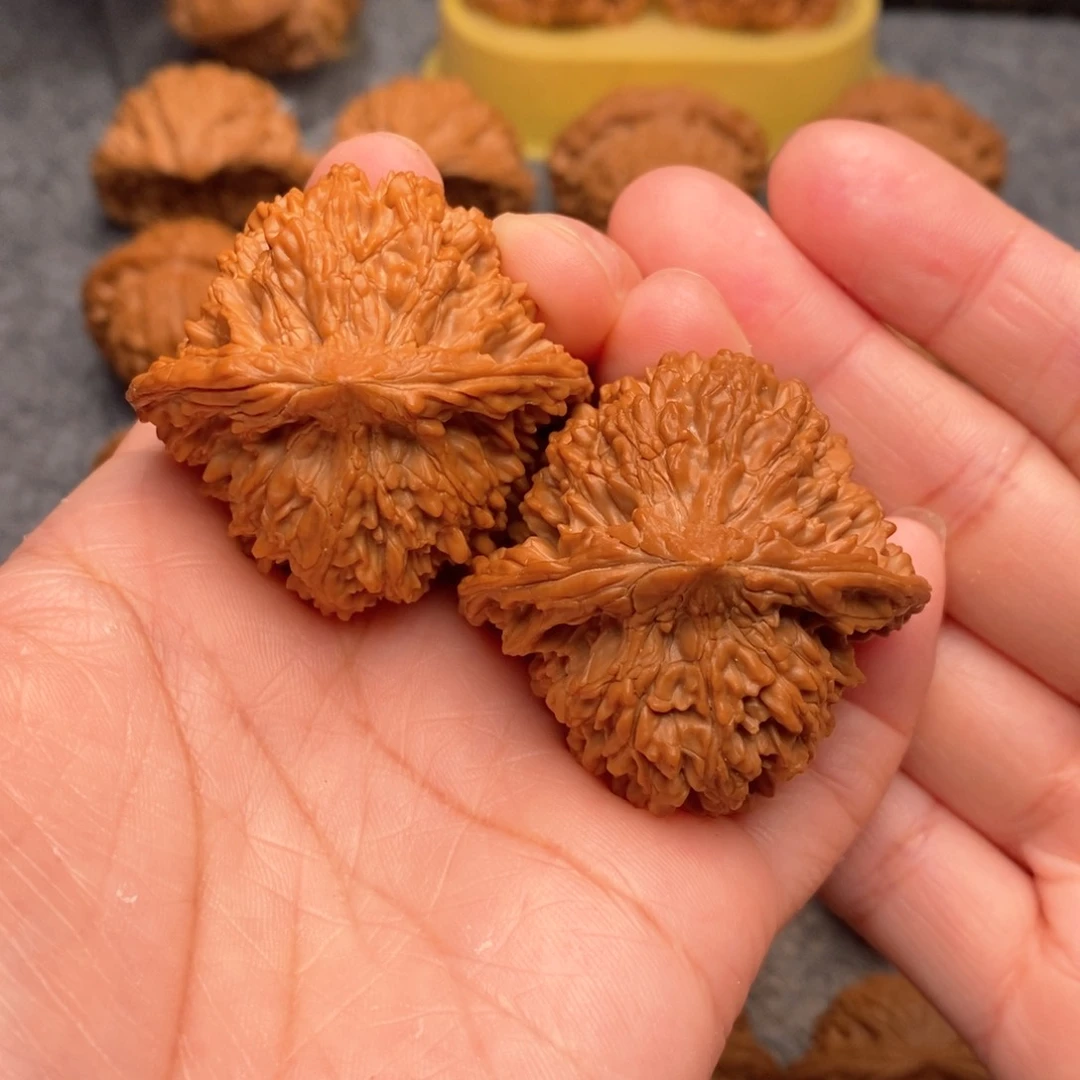 文玩核桃把件精品红皮满天星44重50克