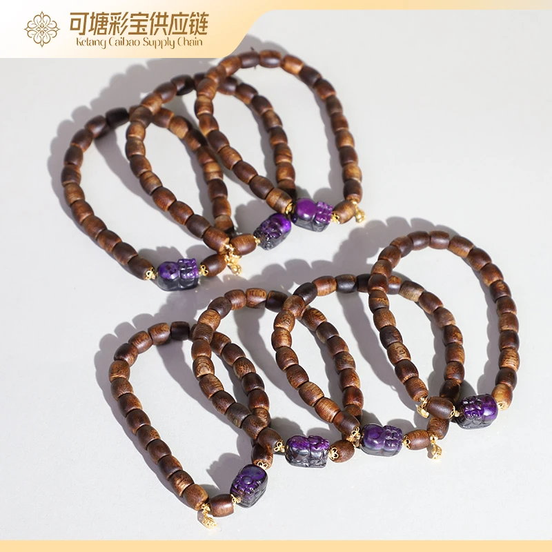 南非舒俱来 丝绒貔貅18K棋楠手串/KTCB-3813/多样性发一件