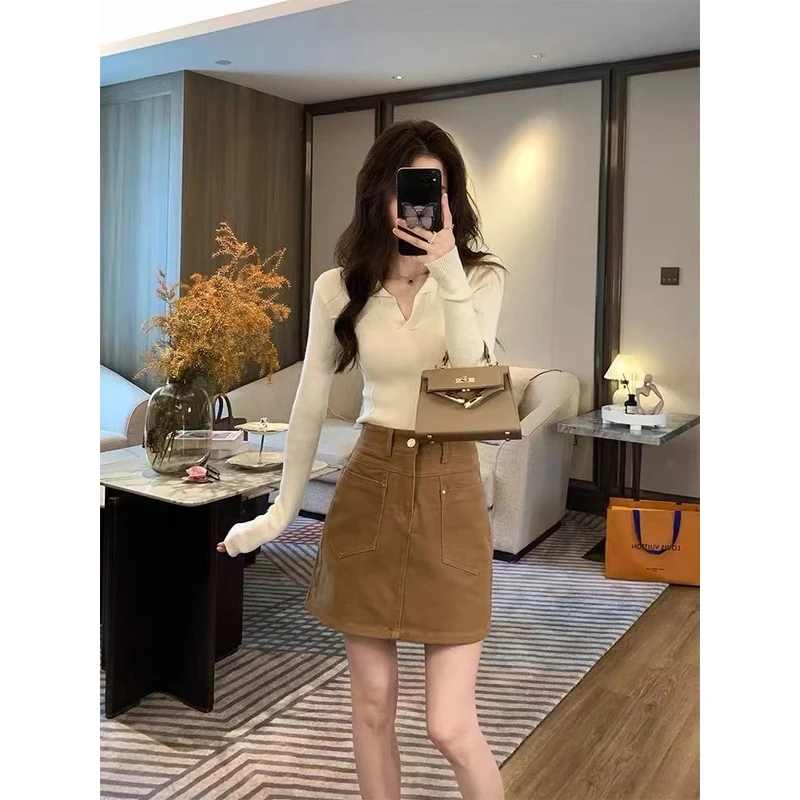 牛仔半身裙女2025新款春夏季经典复古高腰小个子a字裙短裙9276