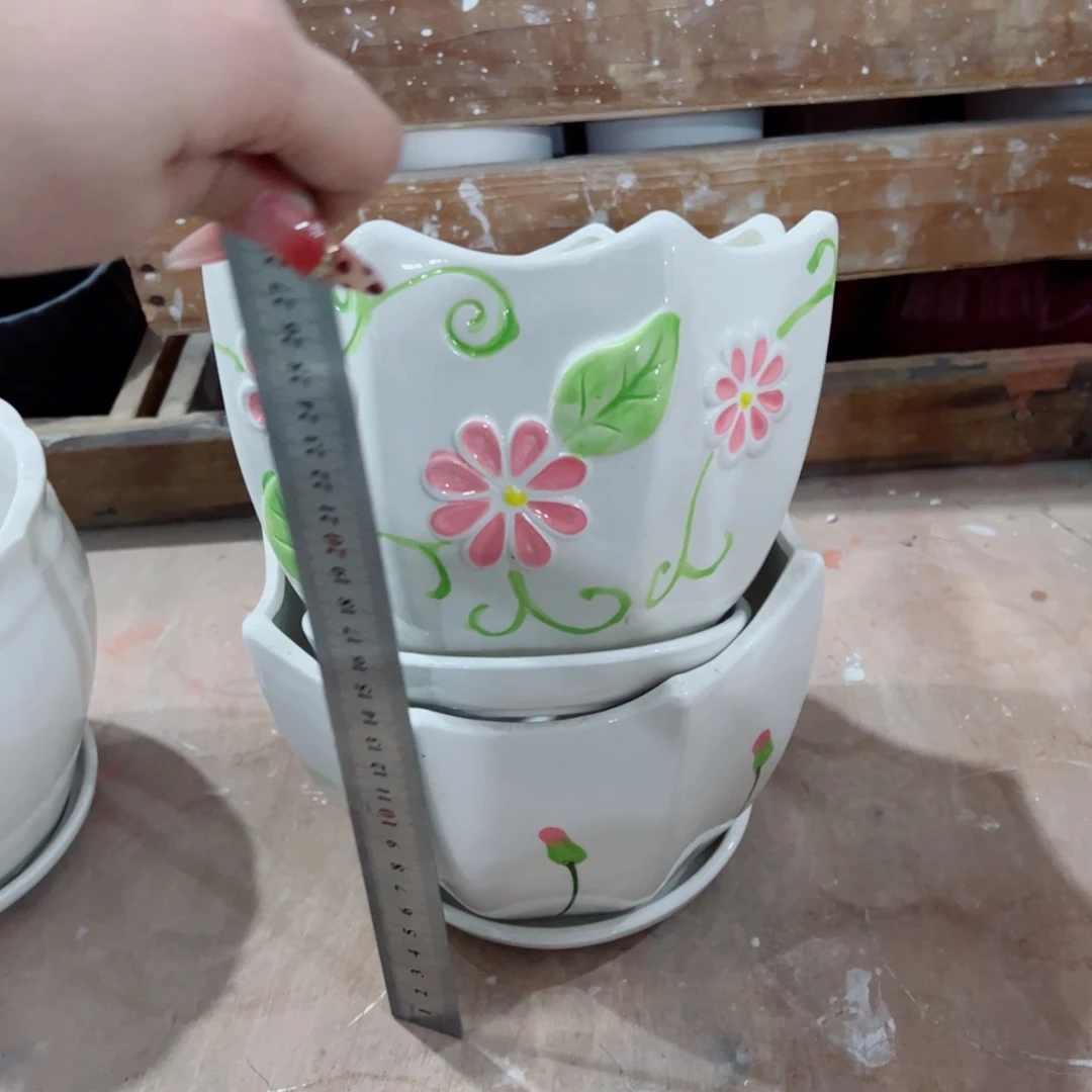 有孔，陶瓷花盆满10米包邮发货