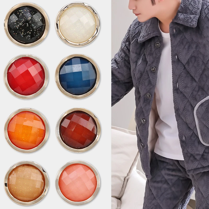 棉睡衣纽扣彩色衣服棉服大衣风衣装饰辅料配件扣子圆形珠光钮扣