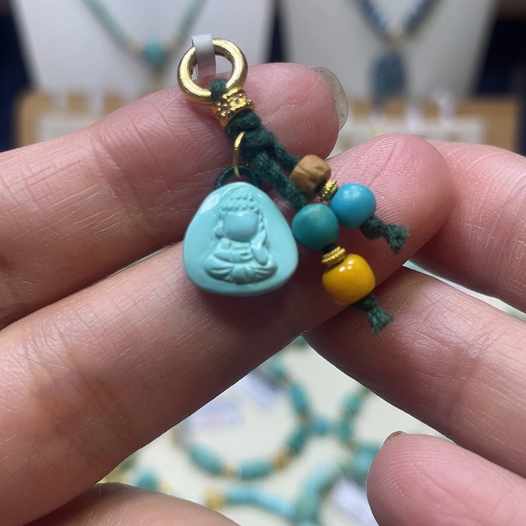 绿松石18K金镶嵌滴流