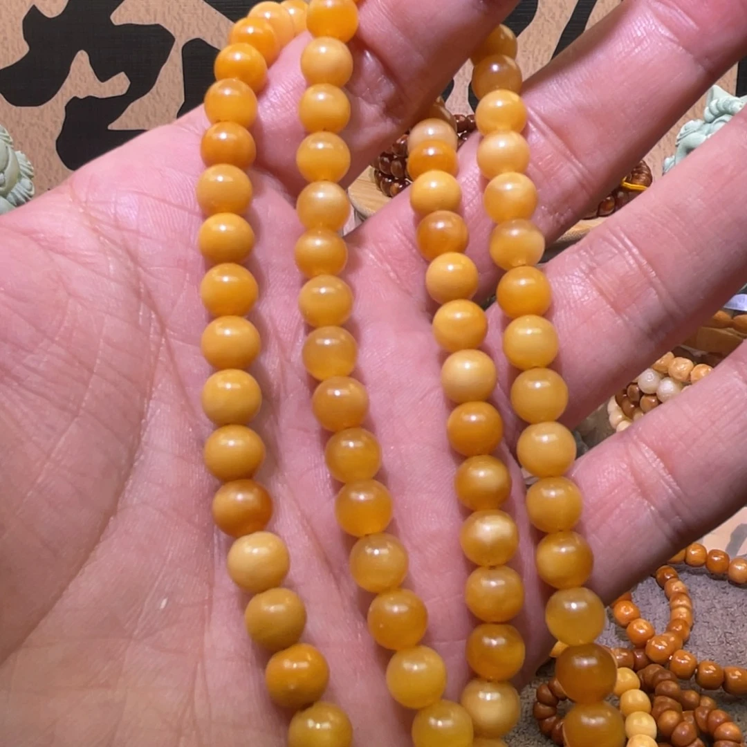 星月菩提吊坠7×7极致玉化圆珠手持