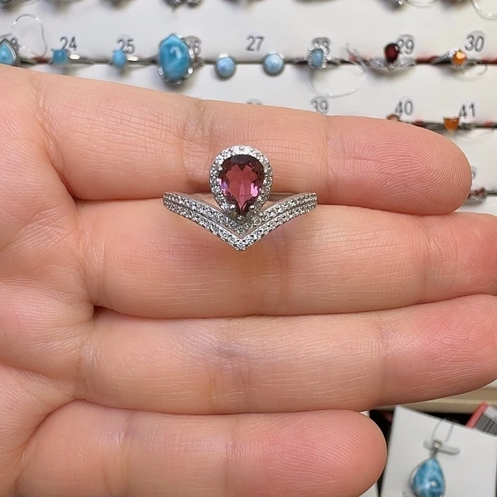 戒指水晶银S925镶嵌