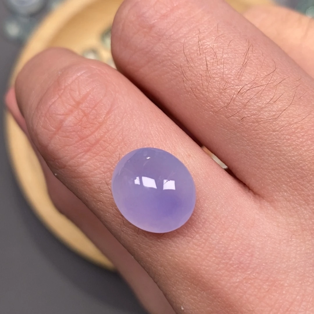 翡翠未镶嵌挂件紫翡蛋面