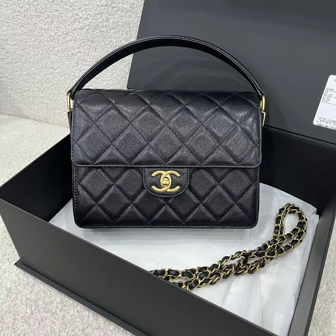 99新 Chanel/香奈儿 叮叮奢/黑金24K手柄CF荔枝牛/成色直播间为准