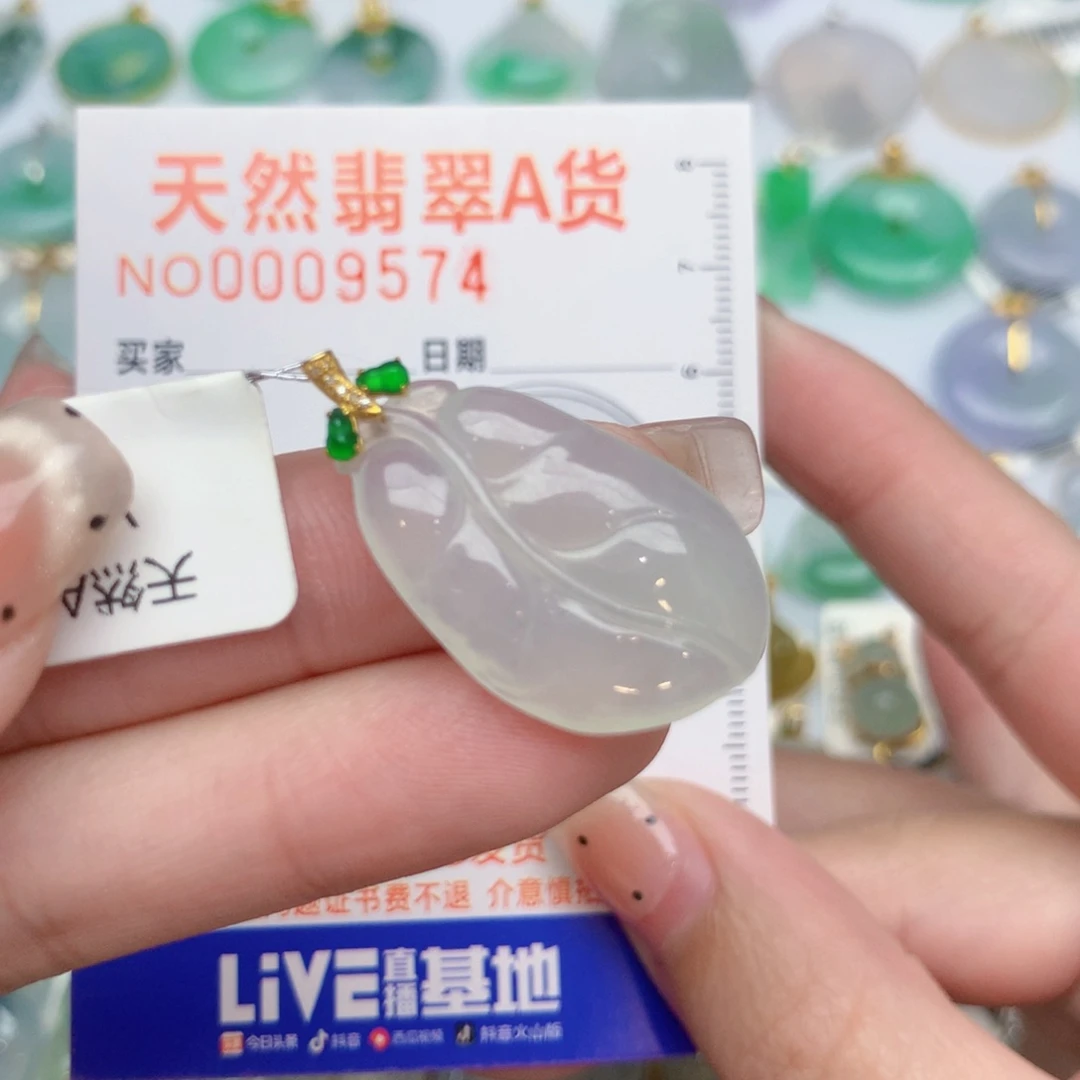 翡翠未镶嵌颈饰叶子