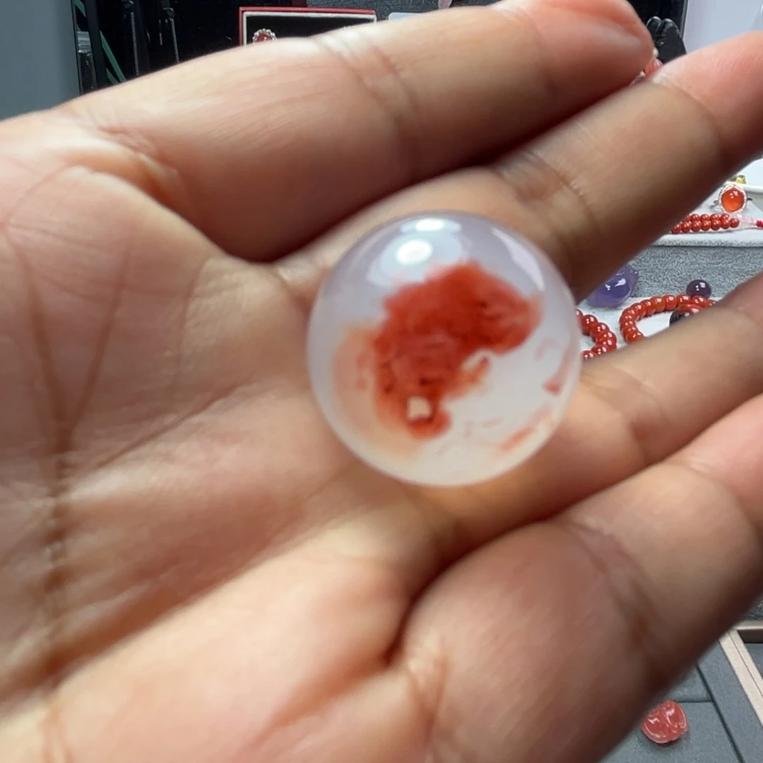 未镶嵌冰飘单珠南红玛瑙