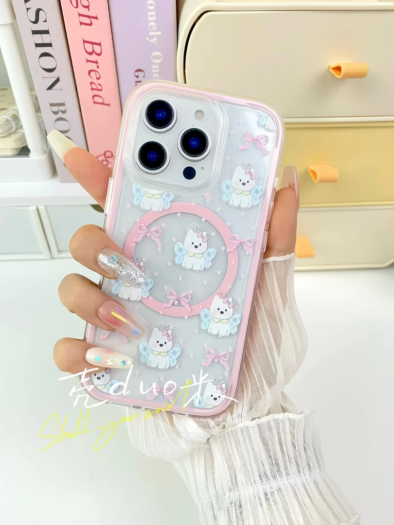 [磁吸]翅膀波点狗适用苹果16promax手机壳iphone15/13/14/12