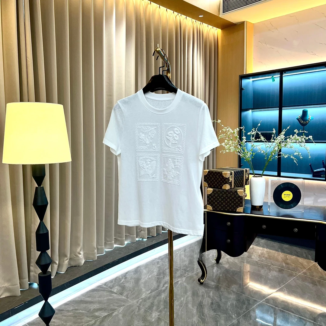 夏季韩版时尚刺绣短T圆领显瘦上衣百搭GK-38