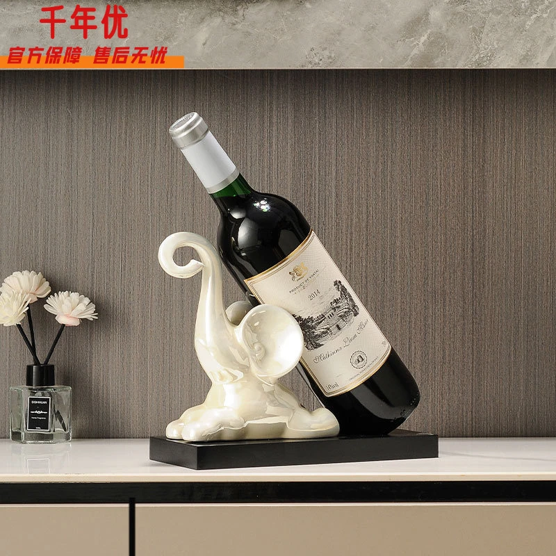 创意大象红酒架装饰品客厅乔迁礼物轻奢餐边柜放酒托酒柜摆件