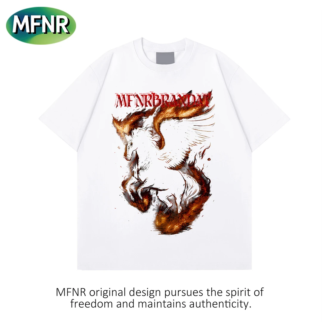 小众美式街头百搭重磅纯棉短袖男女设计感潮牌印花情侣装T恤上衣