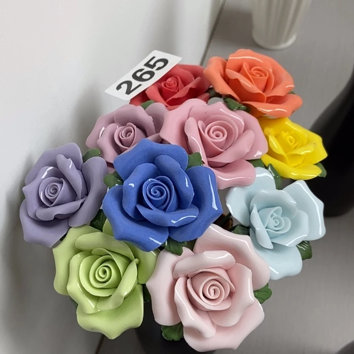 陶瓷手工制作陶瓷花10朵