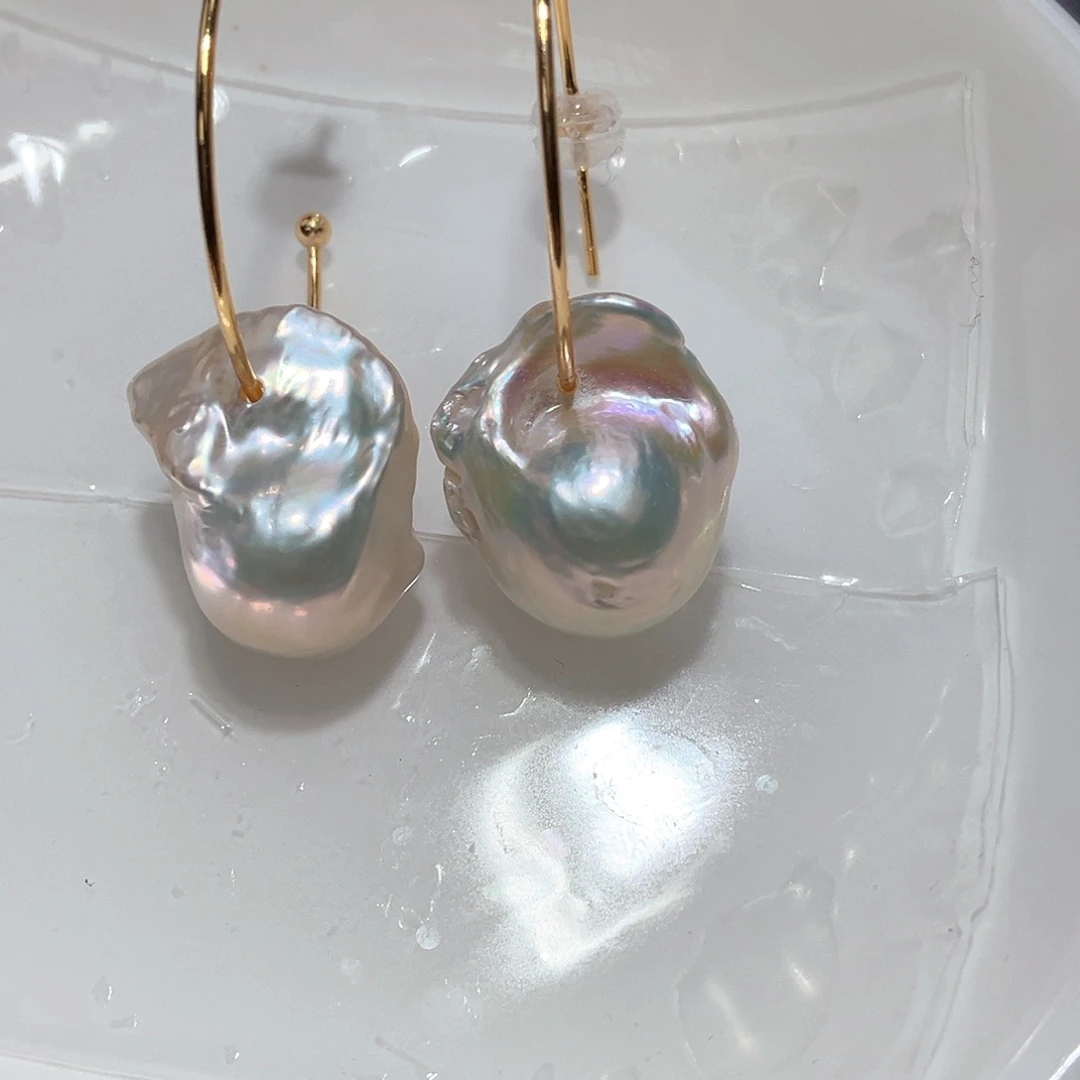 淡水珍珠耳饰银S925镶嵌