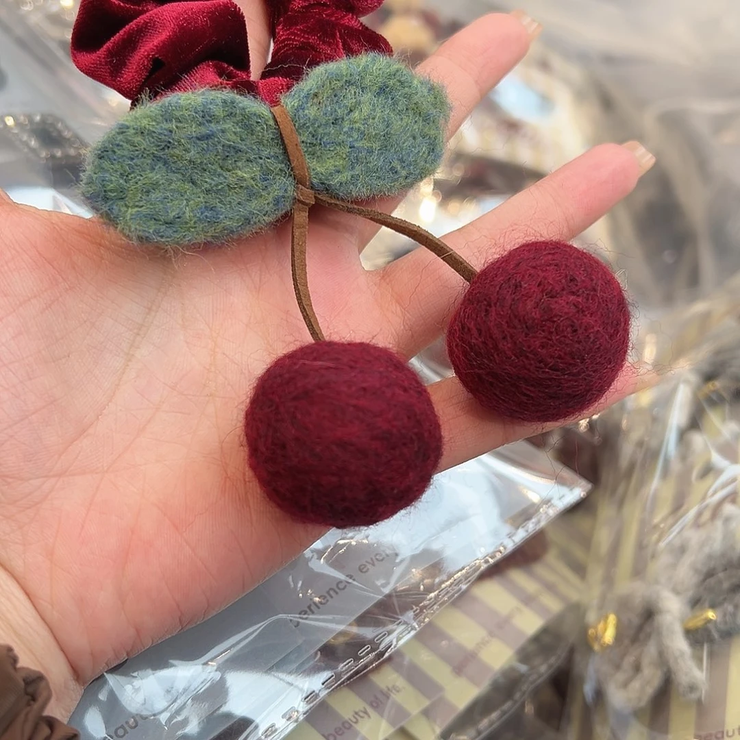 布艺铁合金樱桃头绳