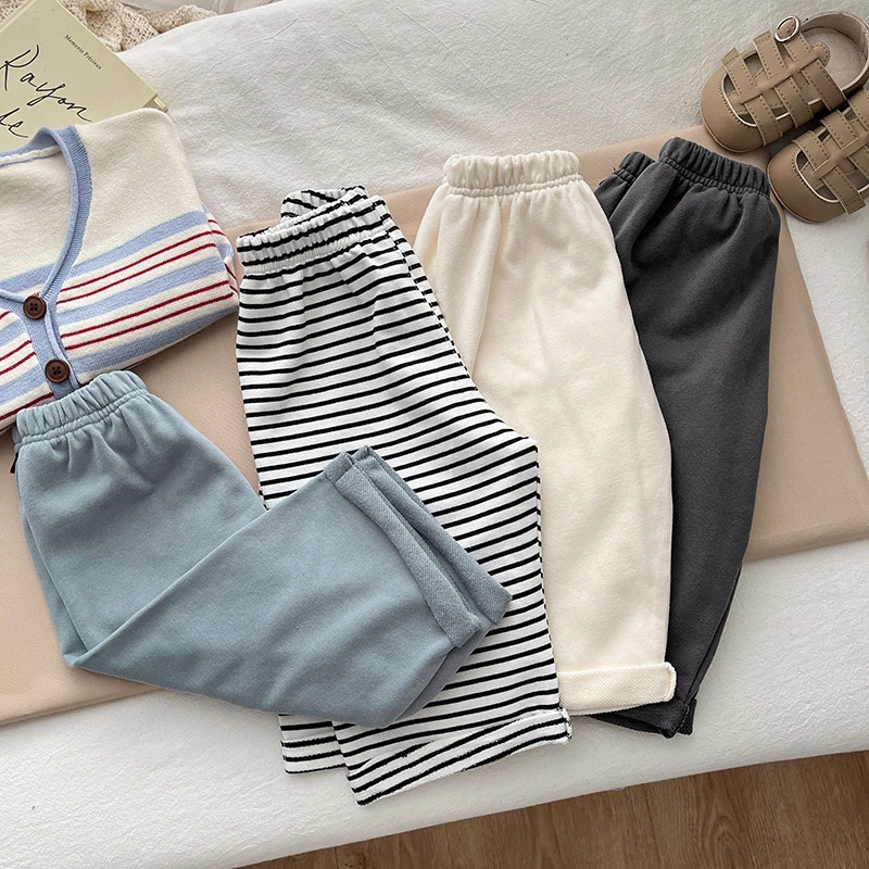 婴儿休闲裤韩版宝宝洋气童裤春秋新休闲直筒裤（可开裆）