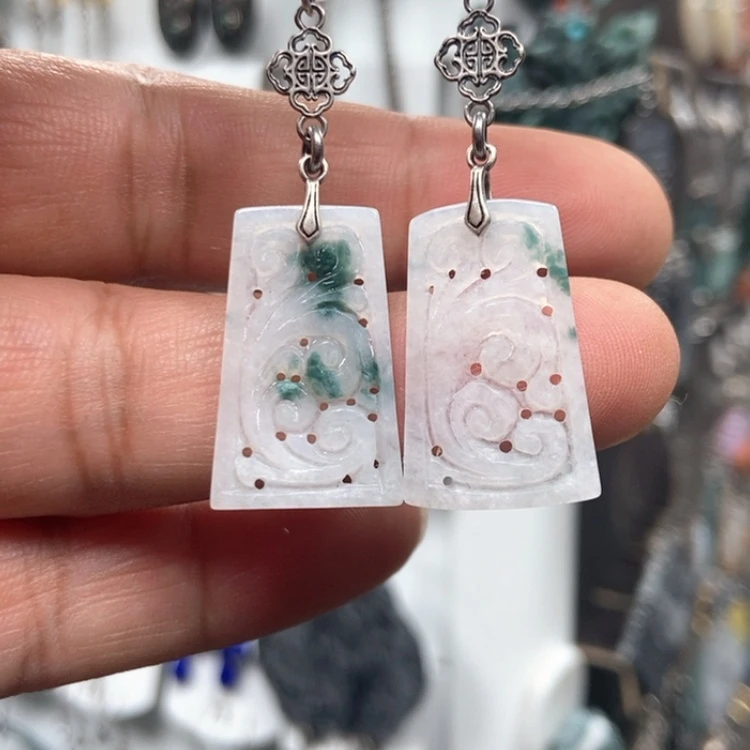 【闪购商品】翡翠耳饰银S925镶嵌耳饰