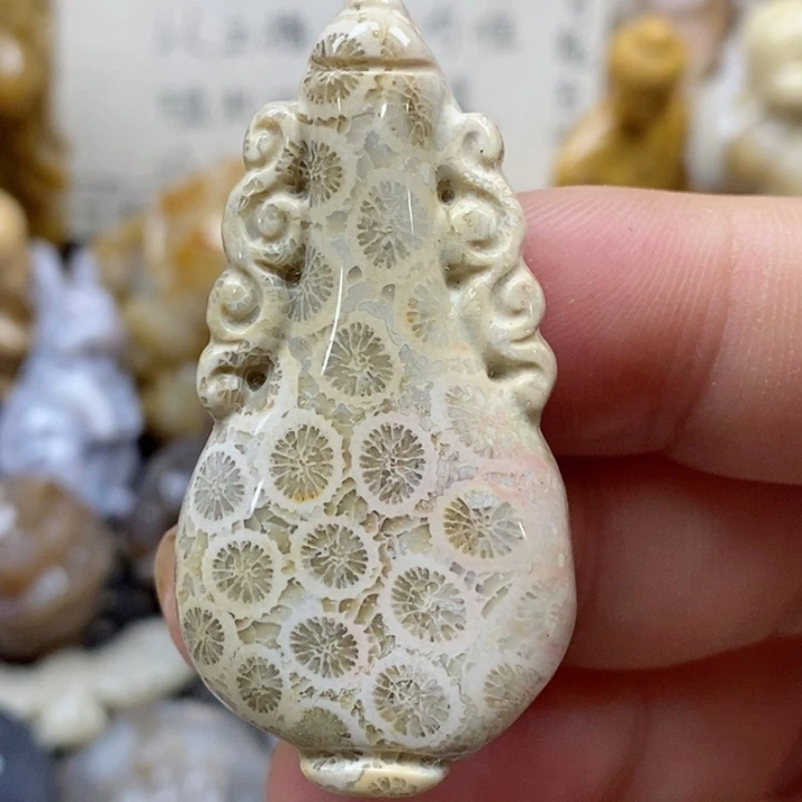 颈饰未镶嵌硅化珊瑚（珊瑚玉）小