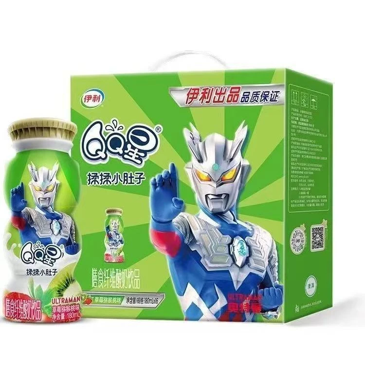 伊利QQ星膳食纤维酸奶饮品180ml*16奥特曼联名款