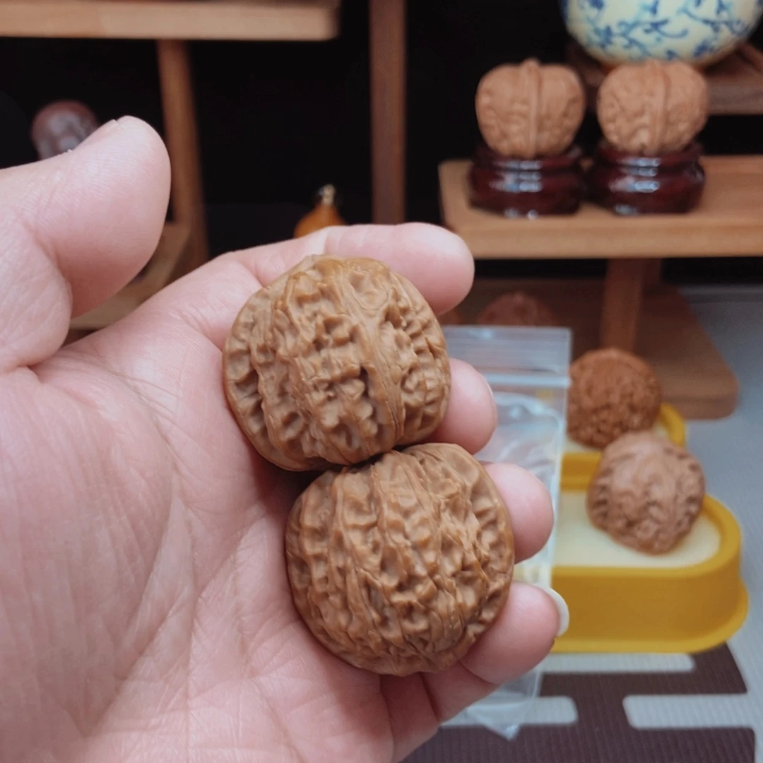 福利白狮子核桃手把件！