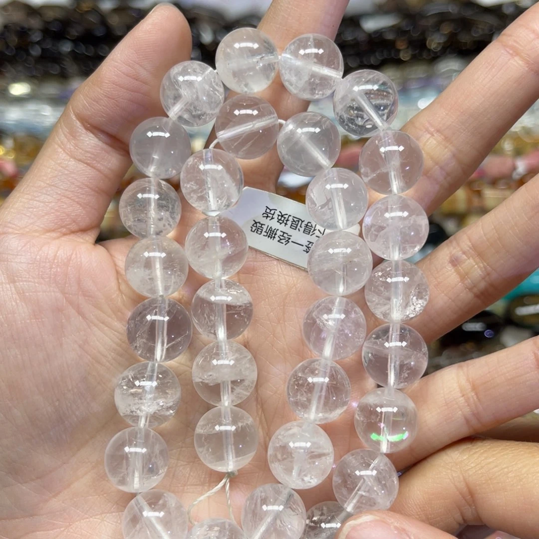 颈饰水晶未镶嵌天然白幽灵卡12➕长条38厘米