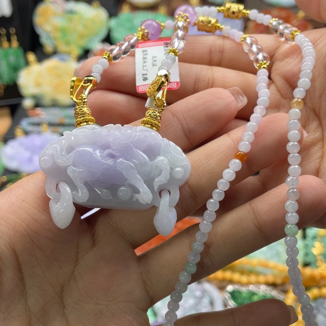 翡翠未镶嵌颈饰代编织