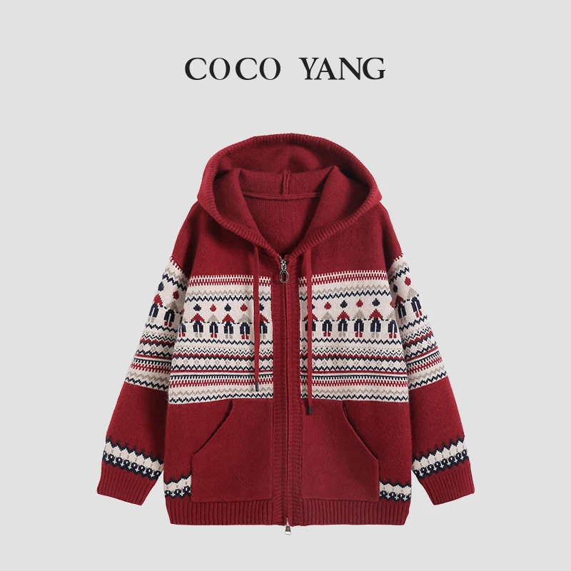 女大童秋季毛衣开衫休闲甜美女童针织衫双开拉链秋冬外套-YHA334