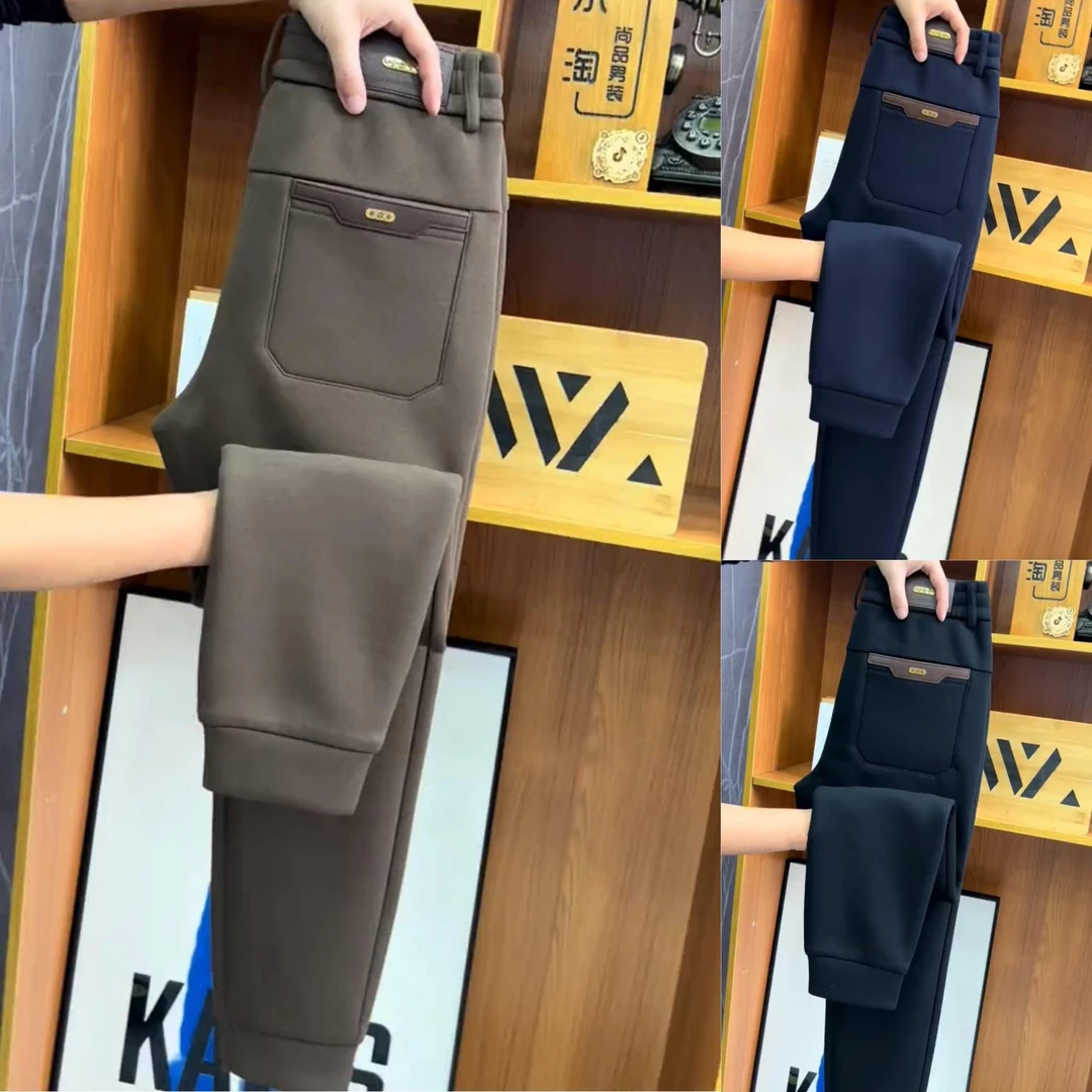 男士休闲裤秋冬新款潮流百搭宽松弹力卫裤纯色针织高档运动束脚裤