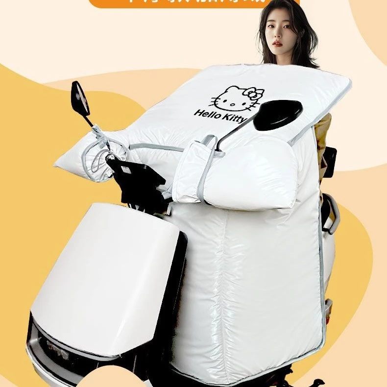 新款电动车挡风被春秋四季款加绒防雨防风被踏板电瓶车加大防寒被