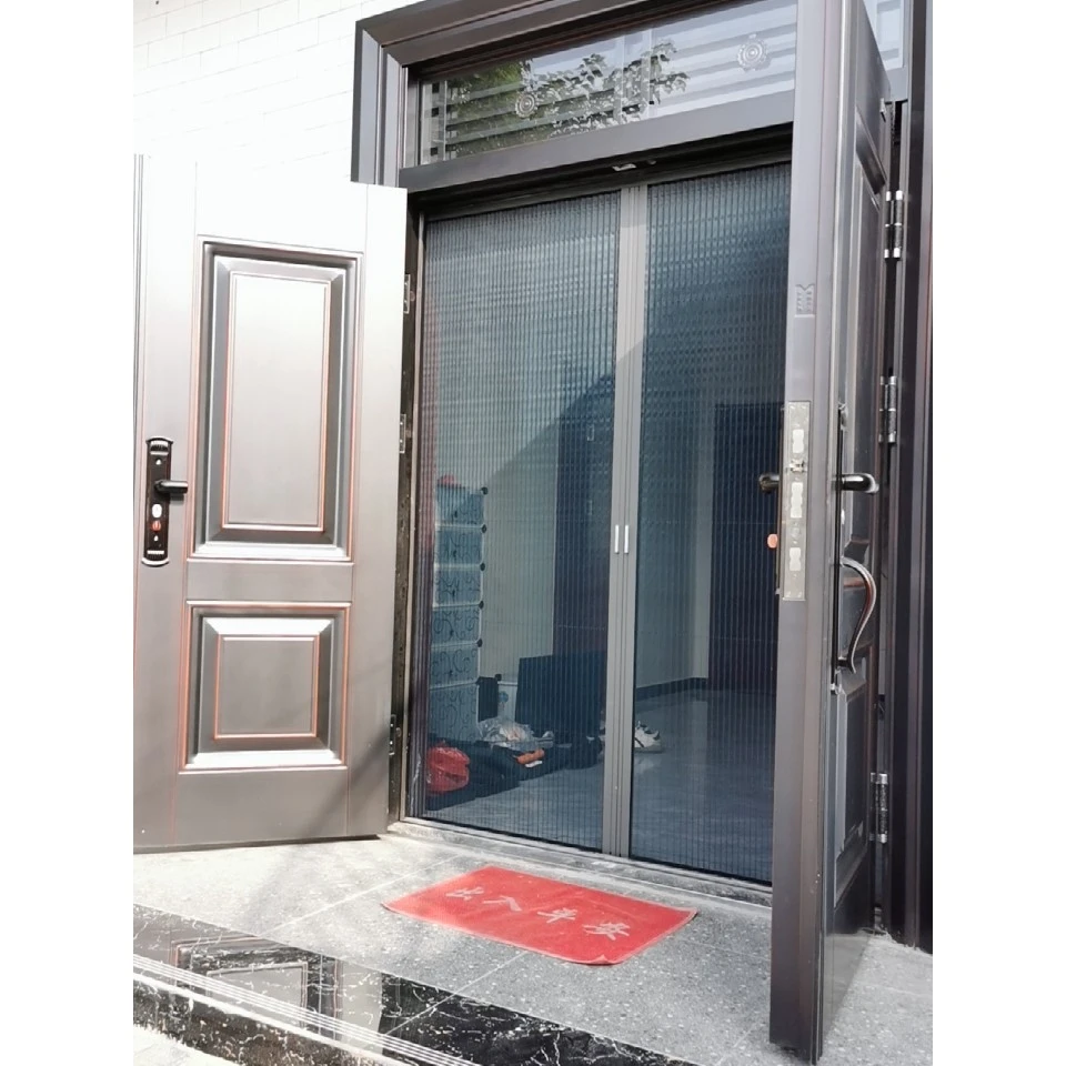 隐形折叠纱门加厚铝合金纱窗推拉式伸缩防蚊虫沙门风琴式防盗门帘