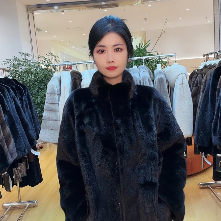 水貂皮貂皮大衣短二女装