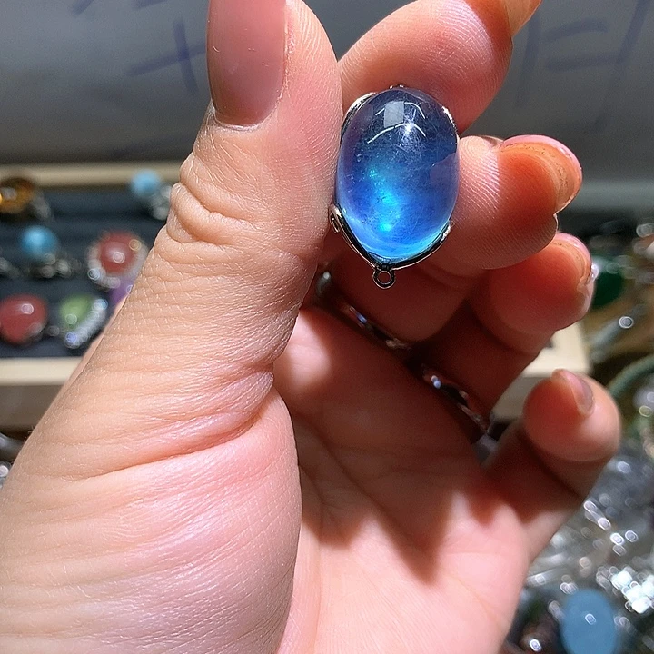 潮***辞银S925镶嵌戒指水晶水晶
