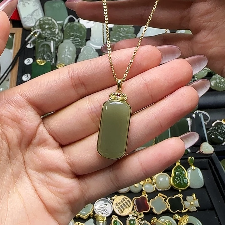 和田玉银S925镶嵌套链