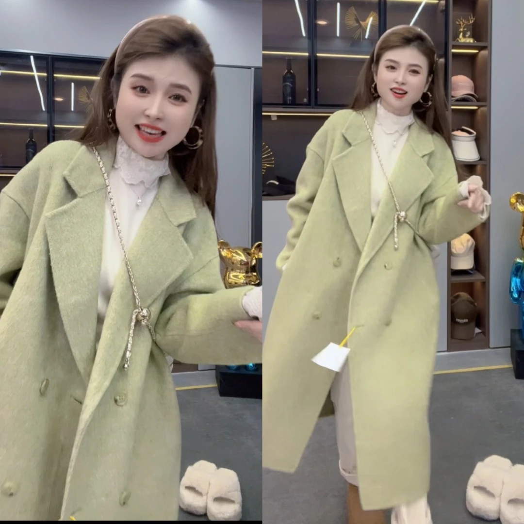 《月月专享》冰雪女王 韩系赫本风高级感宽松休闲羊毛大衣JBP-A005