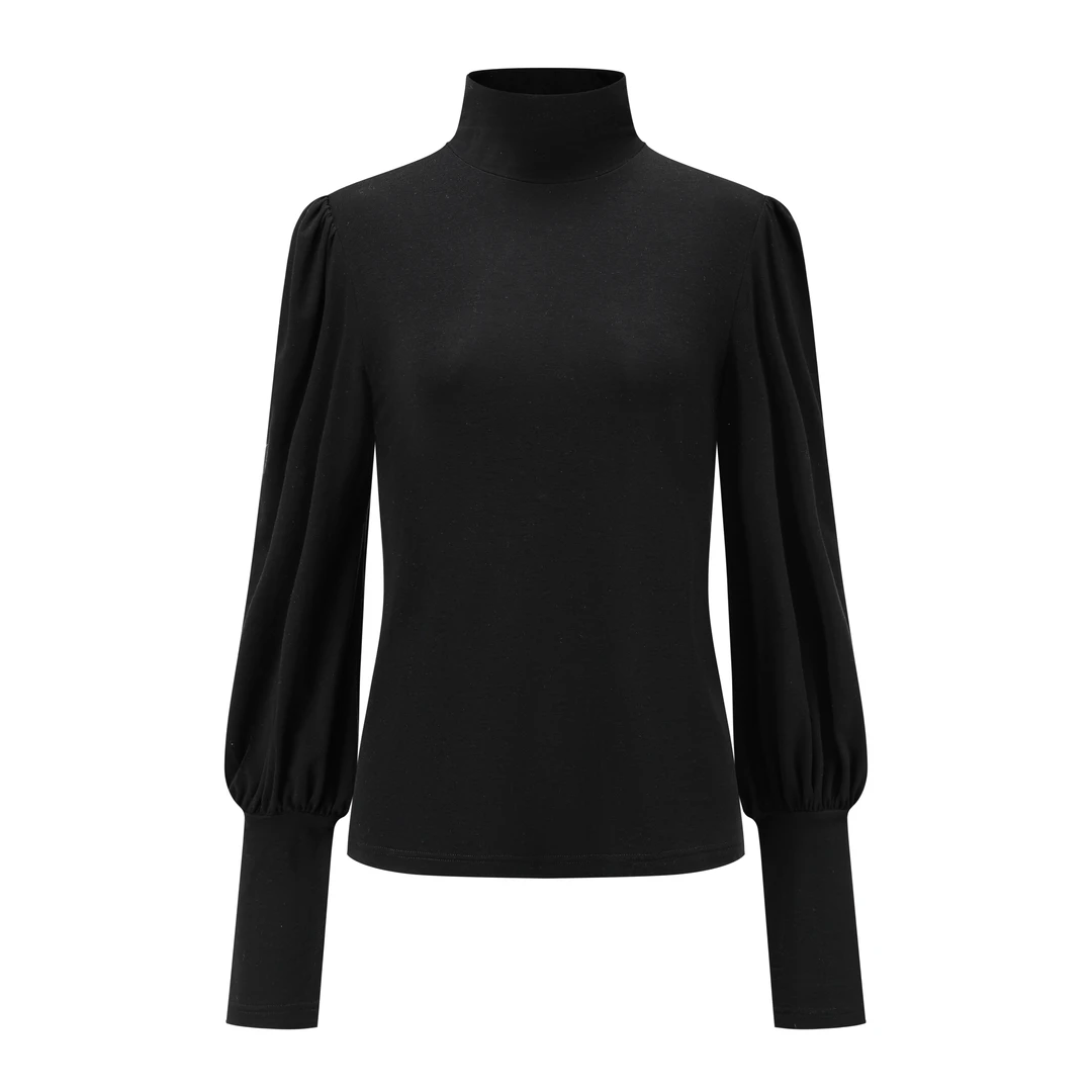 【顾文婷推荐】YOUWEI有尾 高领公主袖打底衫 DT1224401/DT1225106