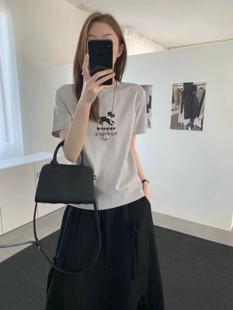 夏季新品 蝴蝶结小狗圆领T恤 百搭款