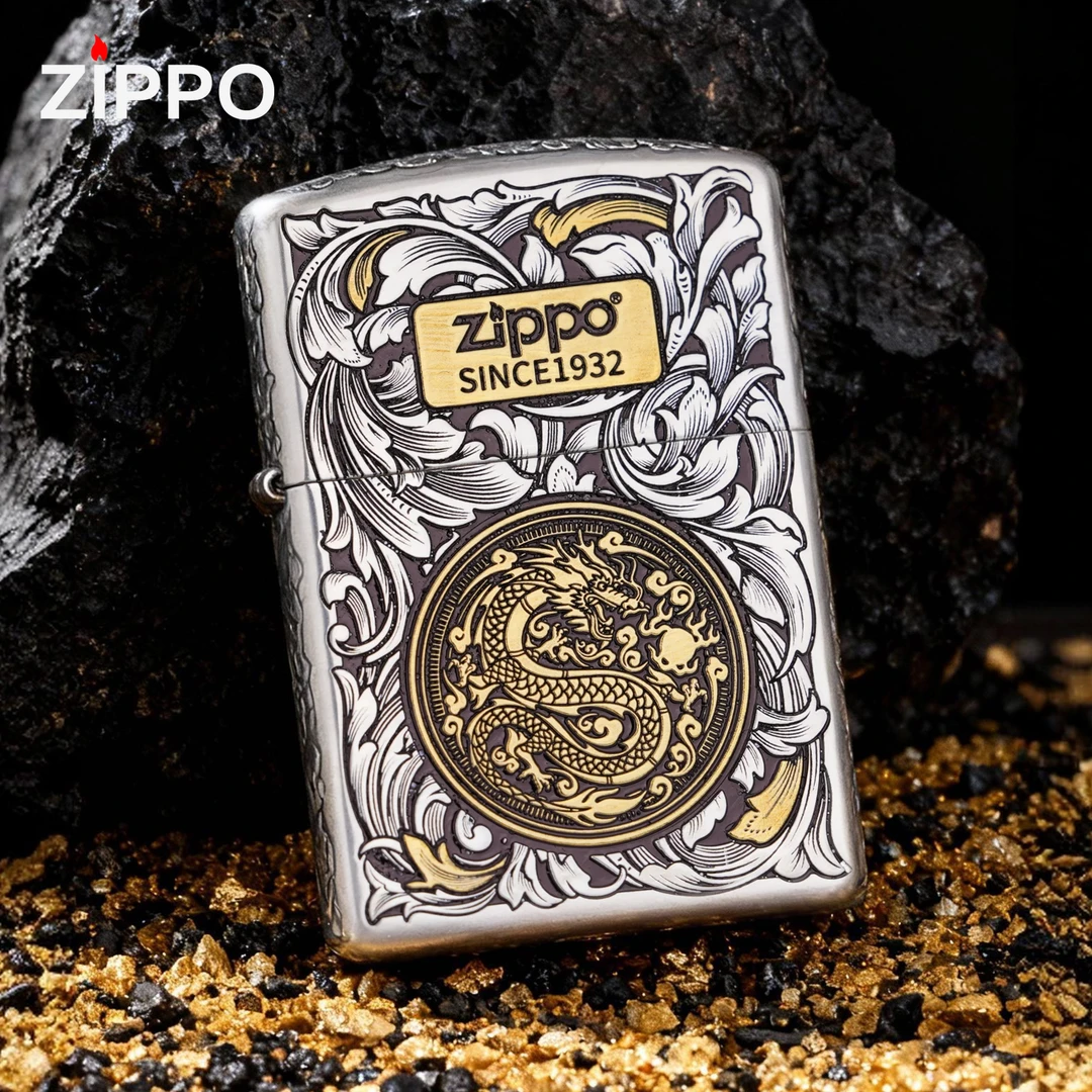 ZIPPO/之宝打火机 龚颖鹏-错金银 十二生肖龙 原装正品煤油机DYJ1
