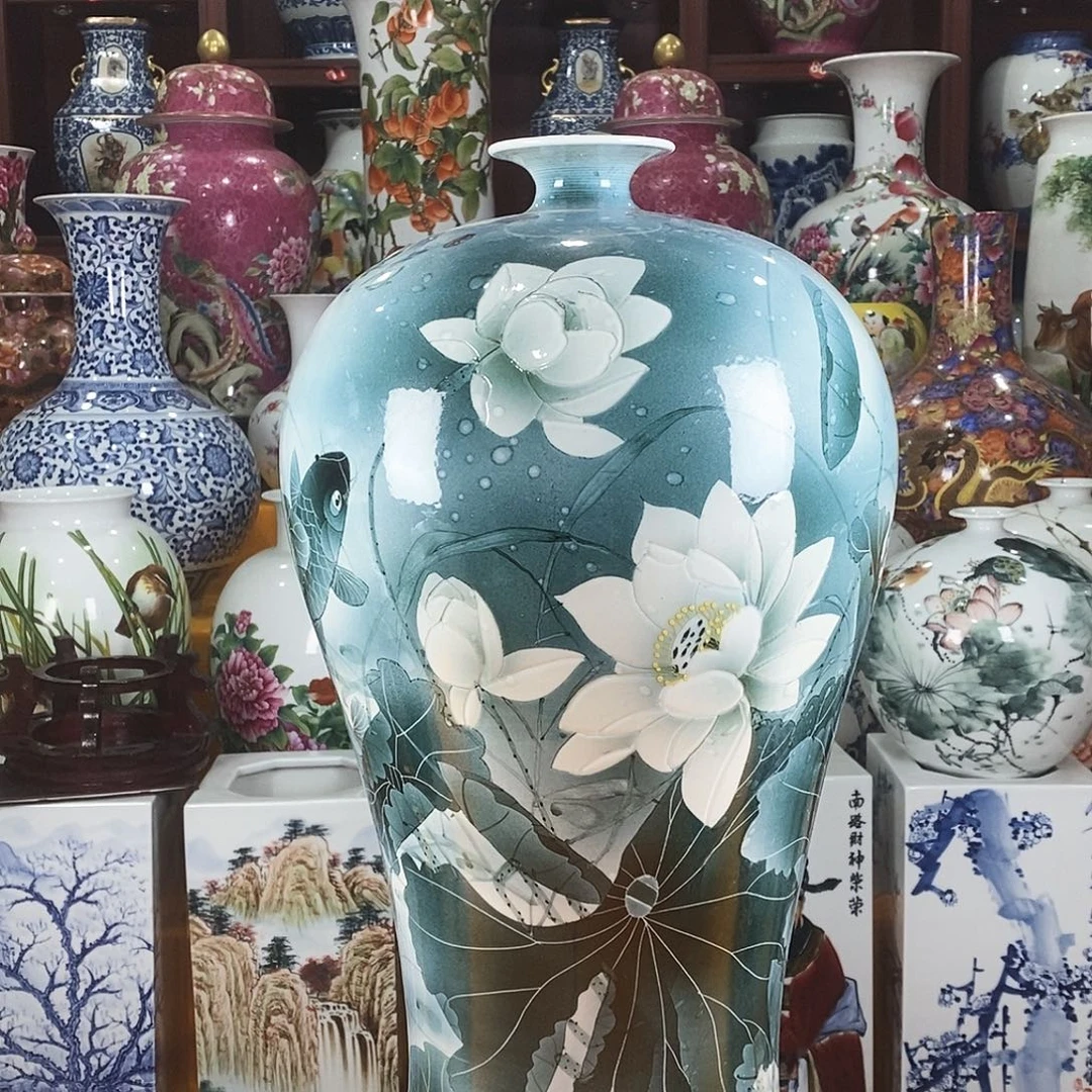 润***鑫摆件景德镇陶瓷梅瓶