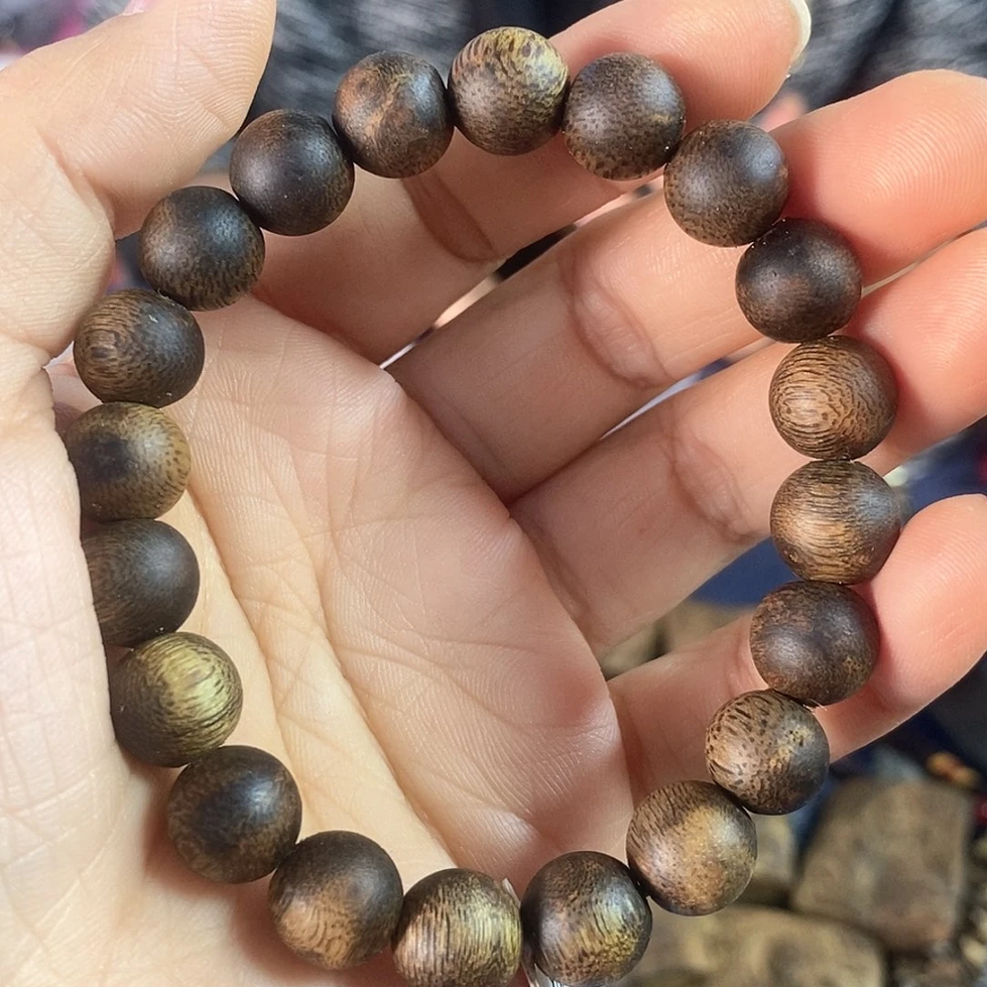 沉香手串棋楠圆珠单圈1.0/9克多样性发一