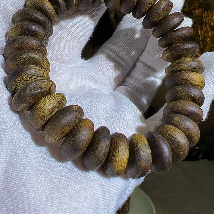 手串沉香一代苗老料虫漏树丁单圈乌身圆叶22