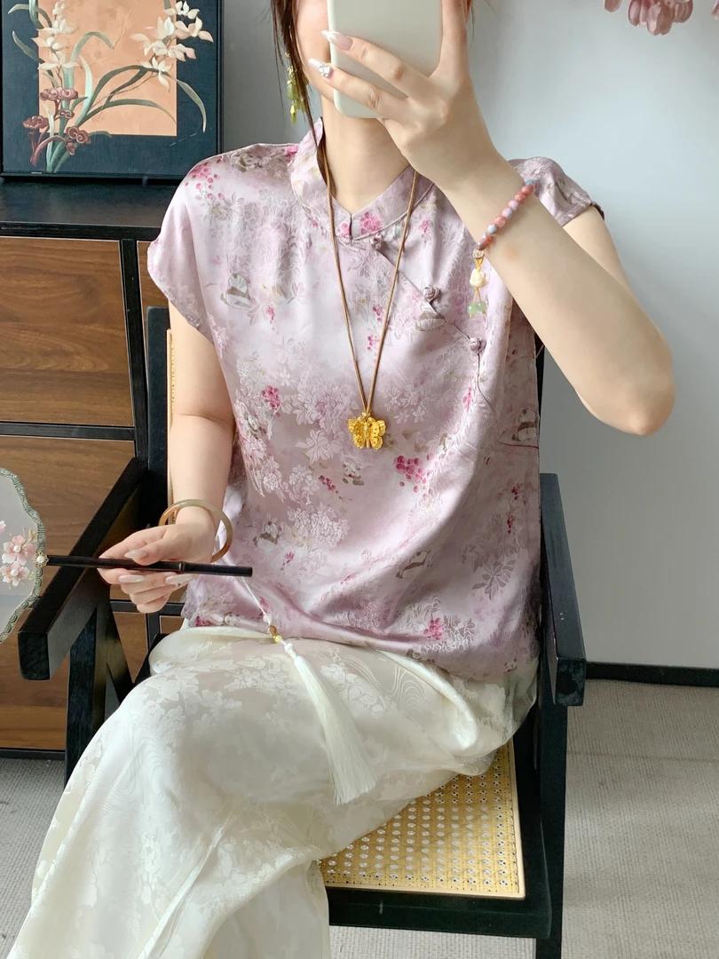 竹桃隐客｜国风新中式气质提花上衣外套-6302