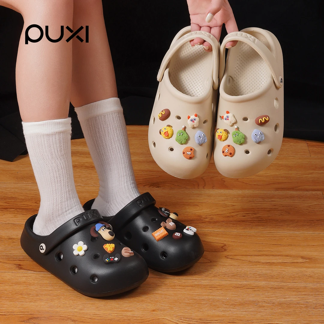 朴西飞云洞洞鞋女2025新款时尚外穿防滑沙滩软底厚底增高凉拖鞋男