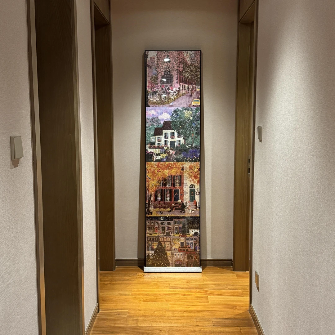 冬灯拼图带金箔圣诞春夏秋冬四季拼图邻里之秋galison冬灯拼图