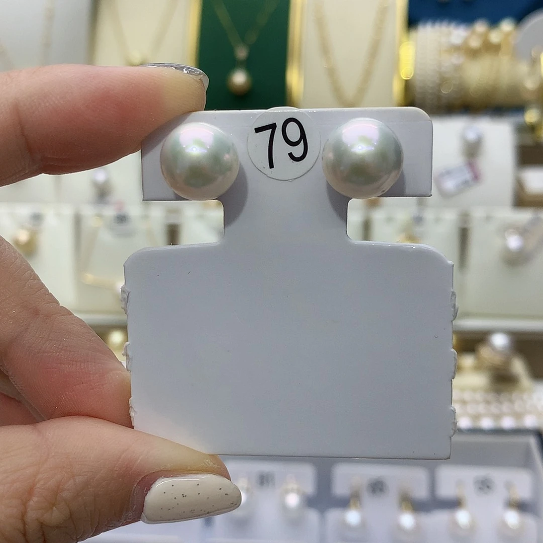 18K金镶嵌淡水珍珠耳饰