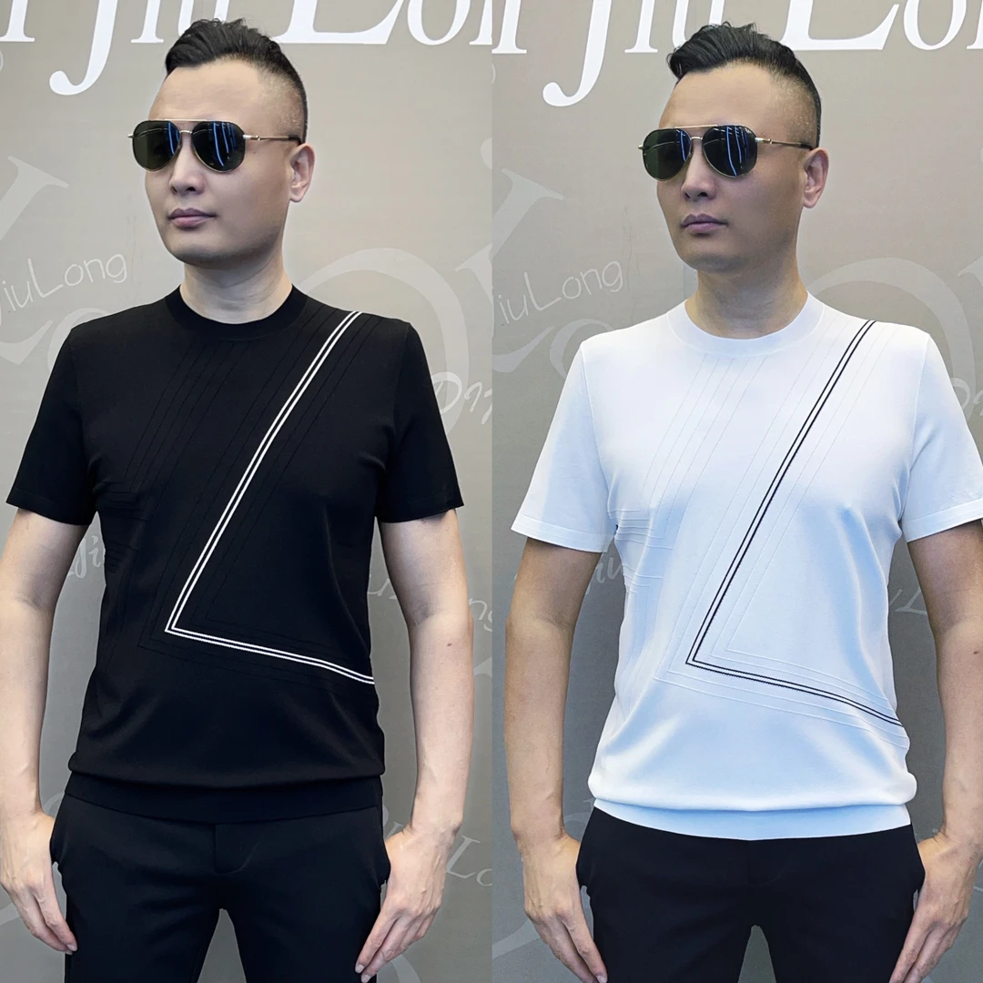 【帝九龙】25年春夏新款时尚百搭休闲圆领男装半袖T恤衫68059