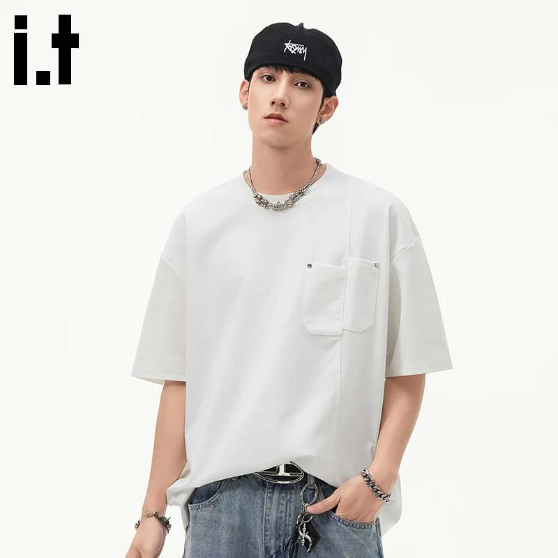 i.t:CHOCOOLATE男士简约宽松短袖2025年夏季薄款日系百搭圆领t恤